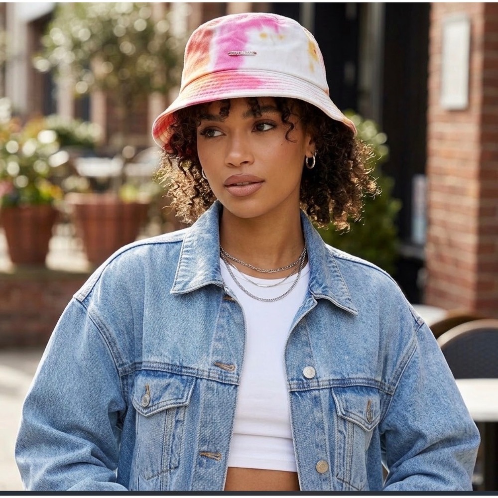 Steve Madden Pink/White Tie Dye Bucket Hat